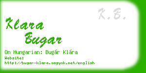 klara bugar business card