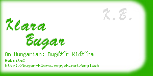 klara bugar business card